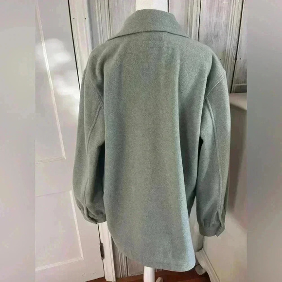 FREE ASSEMBLY pistachio green shacket chore barn jacket button closure S cozy - Picture 3 of 11